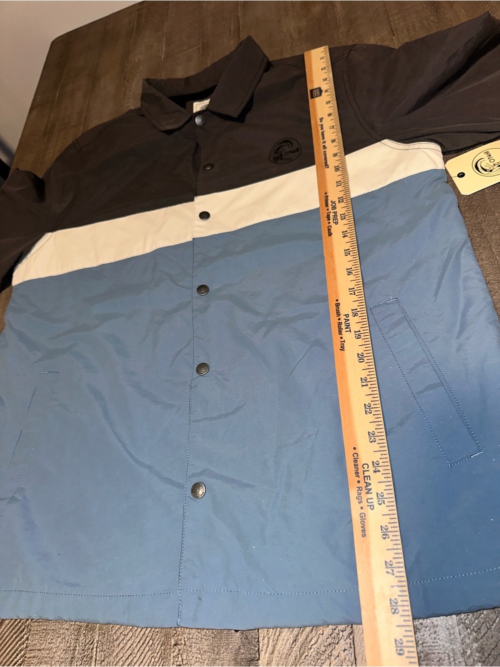 NWT Men’s O’Neill Daybreak Jacket Colorblock Blue Gray Snap Front Large - Picture 6 of 8